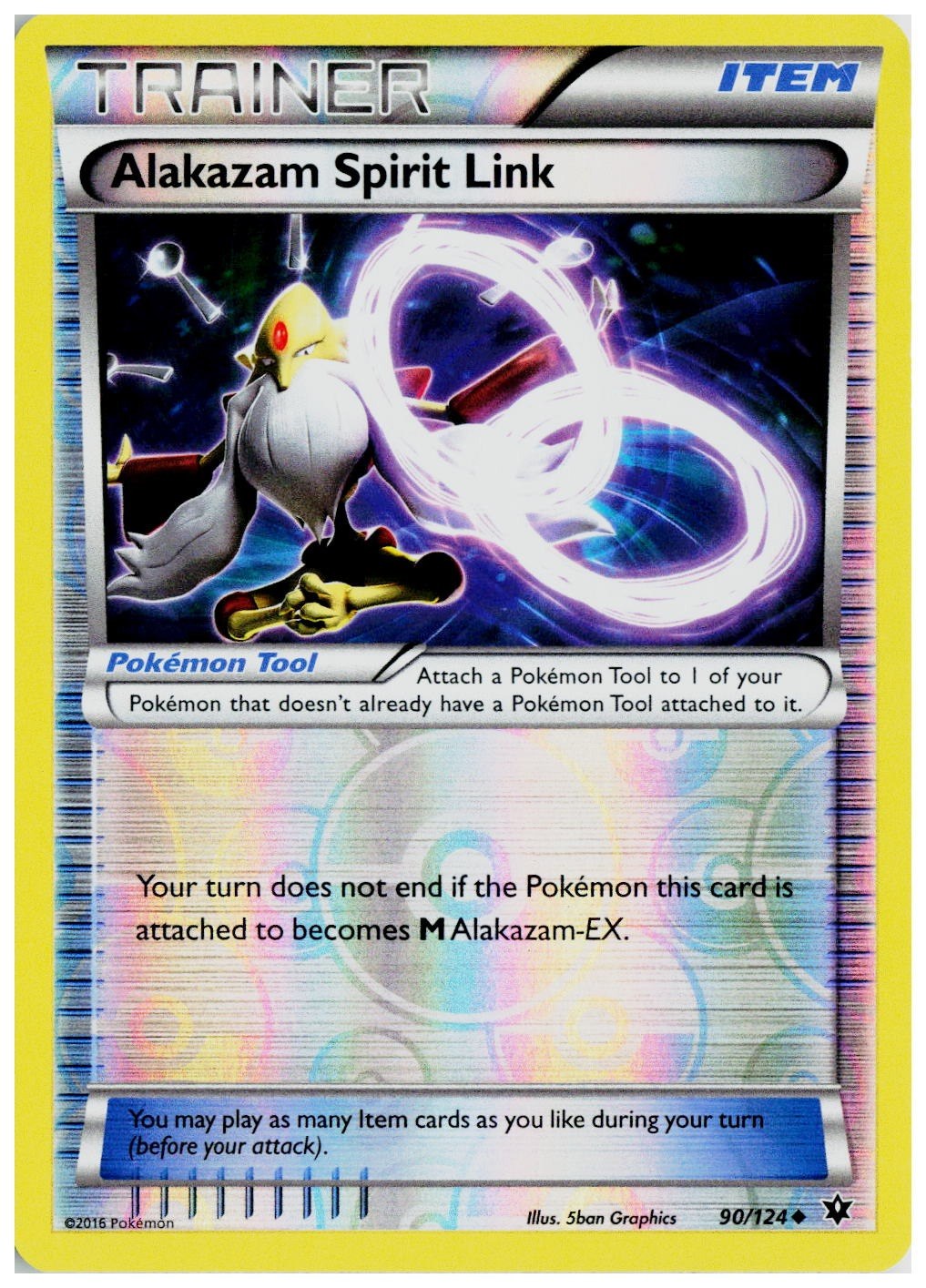 2016 Pokemon XY - Fates Collide #90 Alakazam Spirit Link