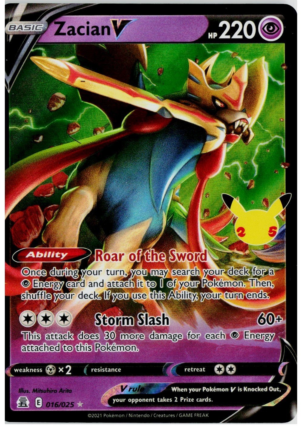 2021 Pokemon Celebrations #016 Zacian V