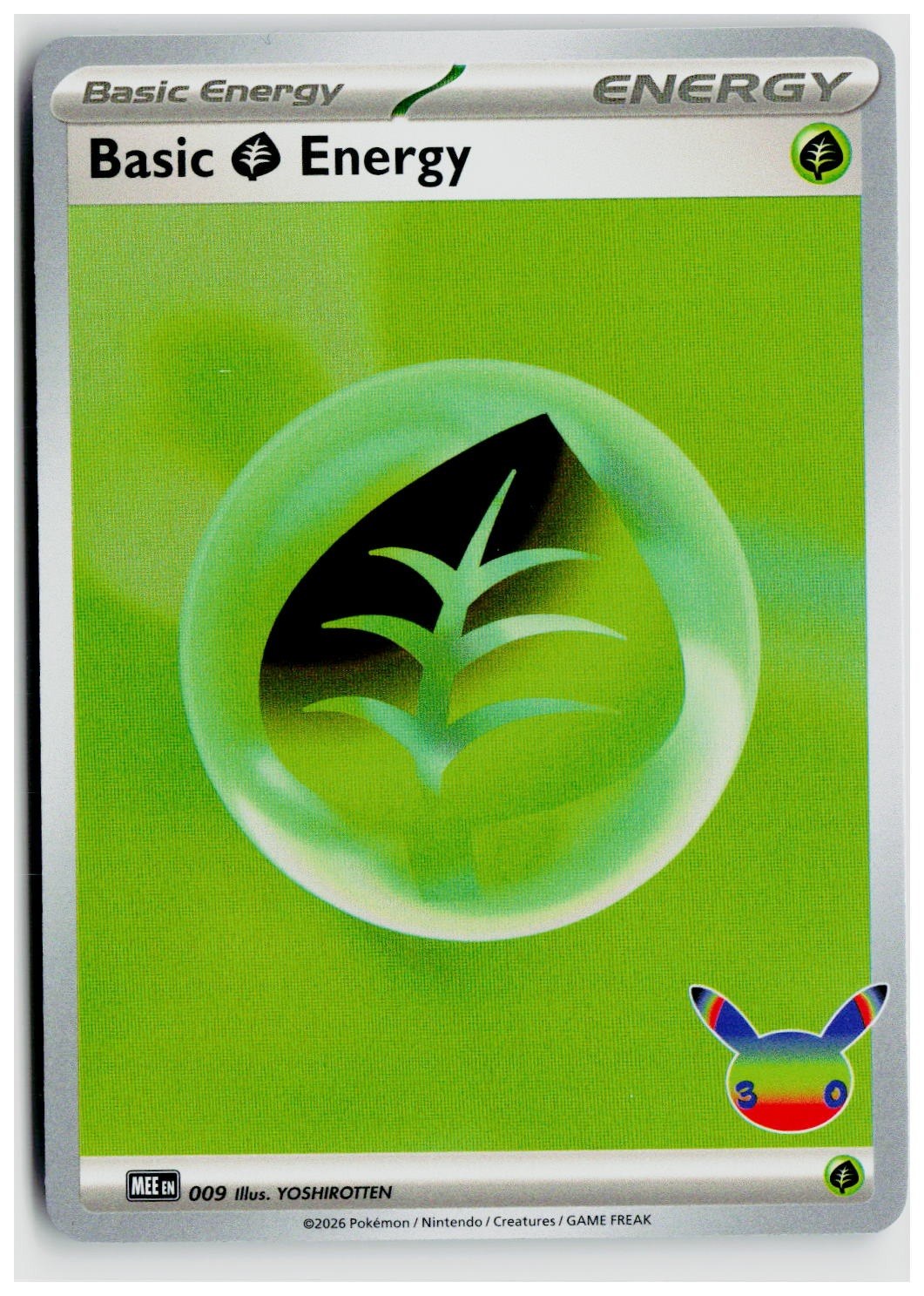 2026 Pokemon MEE: Mega Evolution Energies #009 Basic Grass Energy