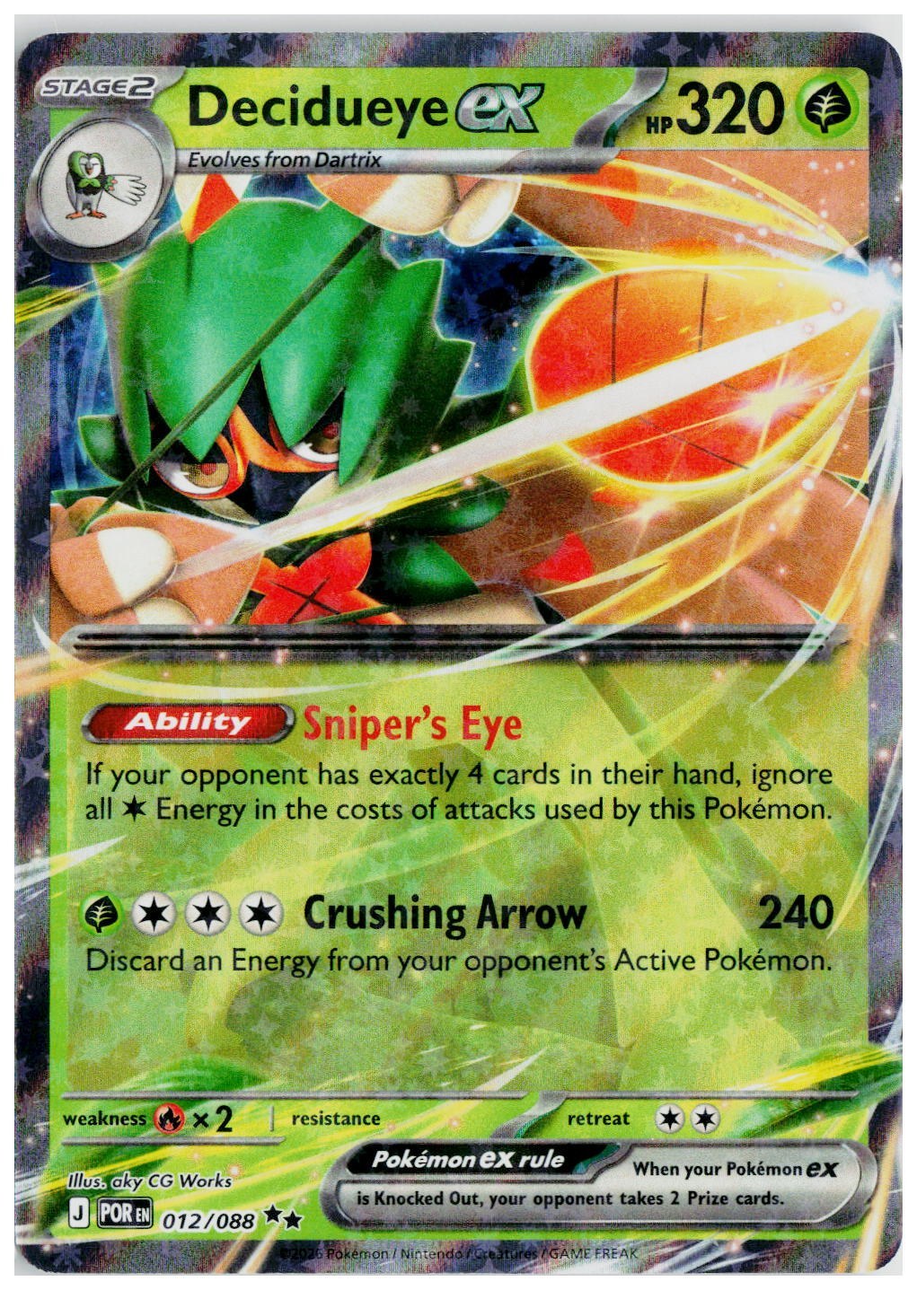2026 Pokemon ME03: Perfect Order #012 Decidueye ex