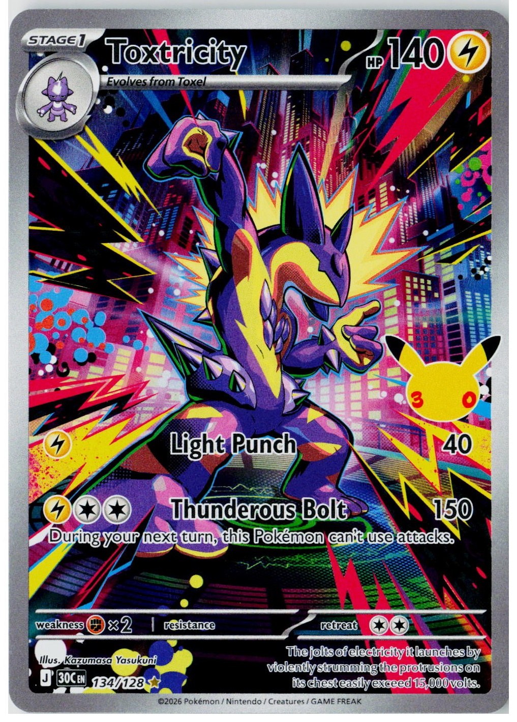 2026 Pokemon ME: 30th Celebration #134 Toxtricity