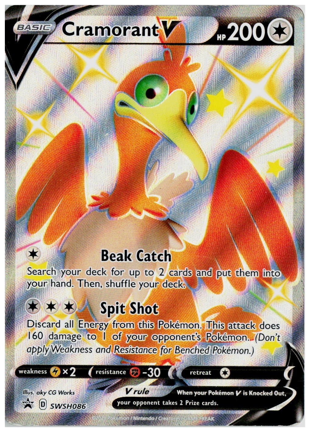2021 Pokemon SWSH: Sword & Shield Promo Cards #SWSH086 Cramorant V
