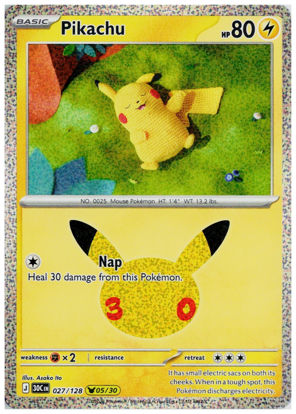 2026 Pokemon ME: 30th Celebration #027 Pikachu
