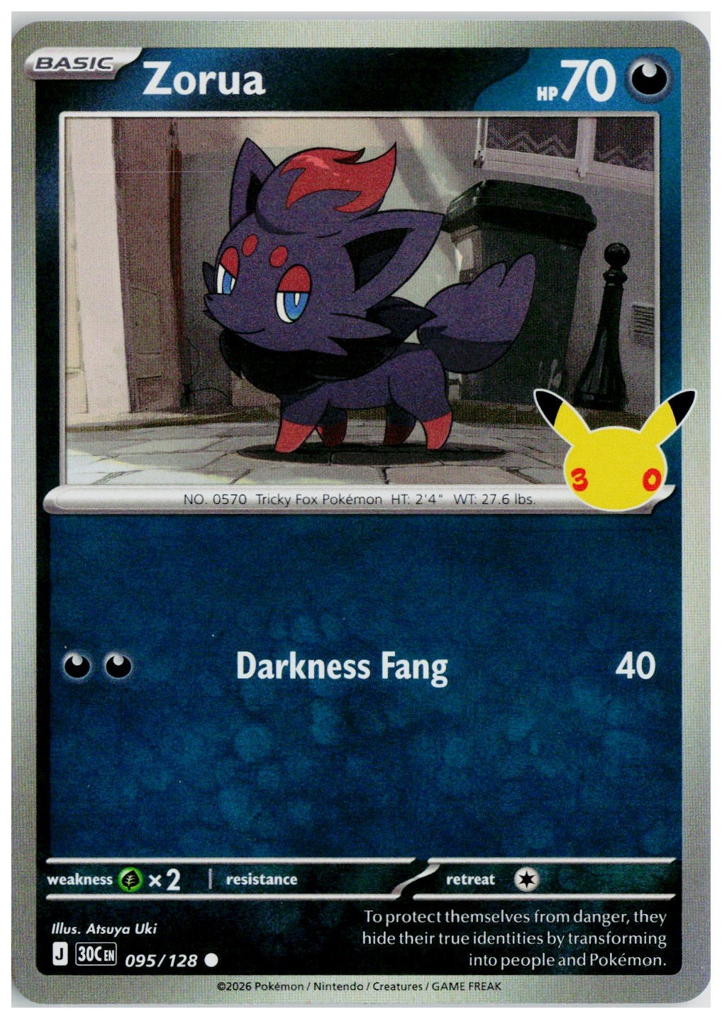 2026 Pokemon ME: 30th Celebration #095 Zorua