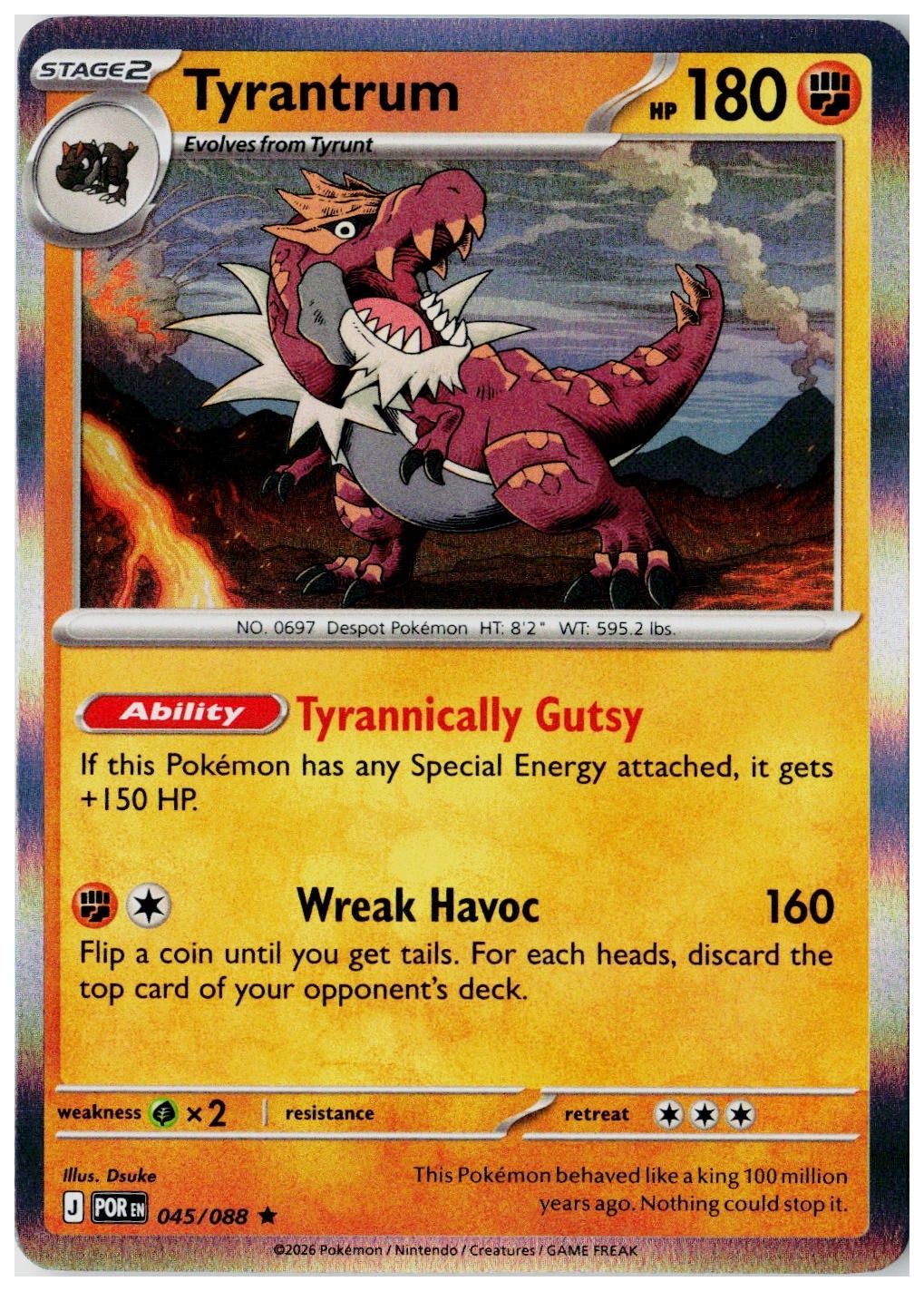 2026 Pokemon ME03: Perfect Order Tyrantrum Holo #045 /88