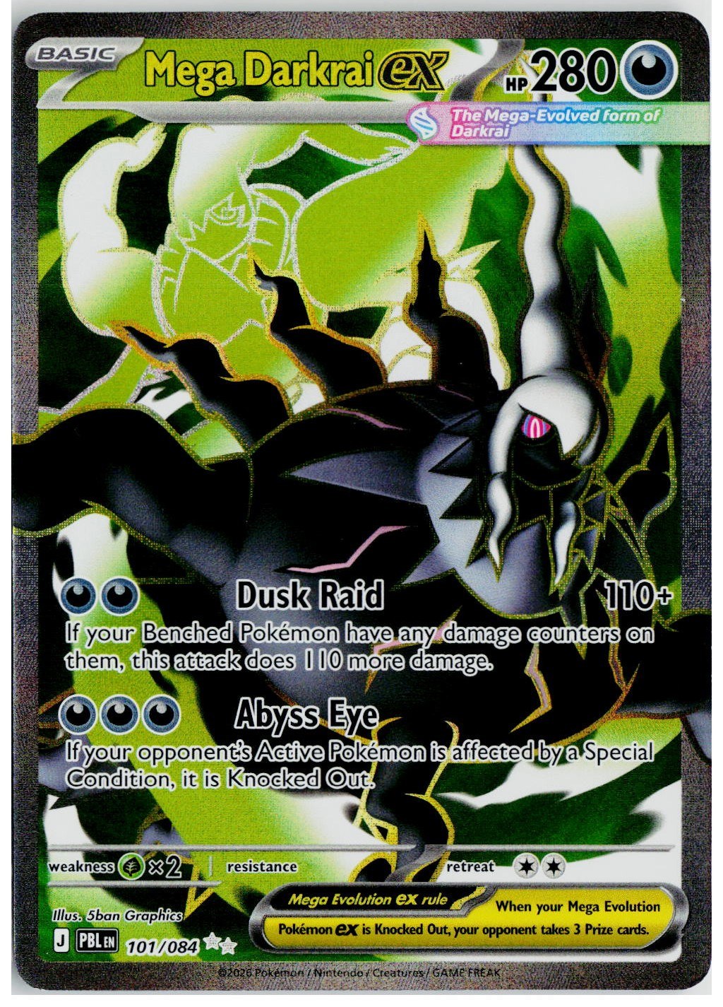 2026 Pokemon ME05: Pitch Black #101 Mega Darkrai ex