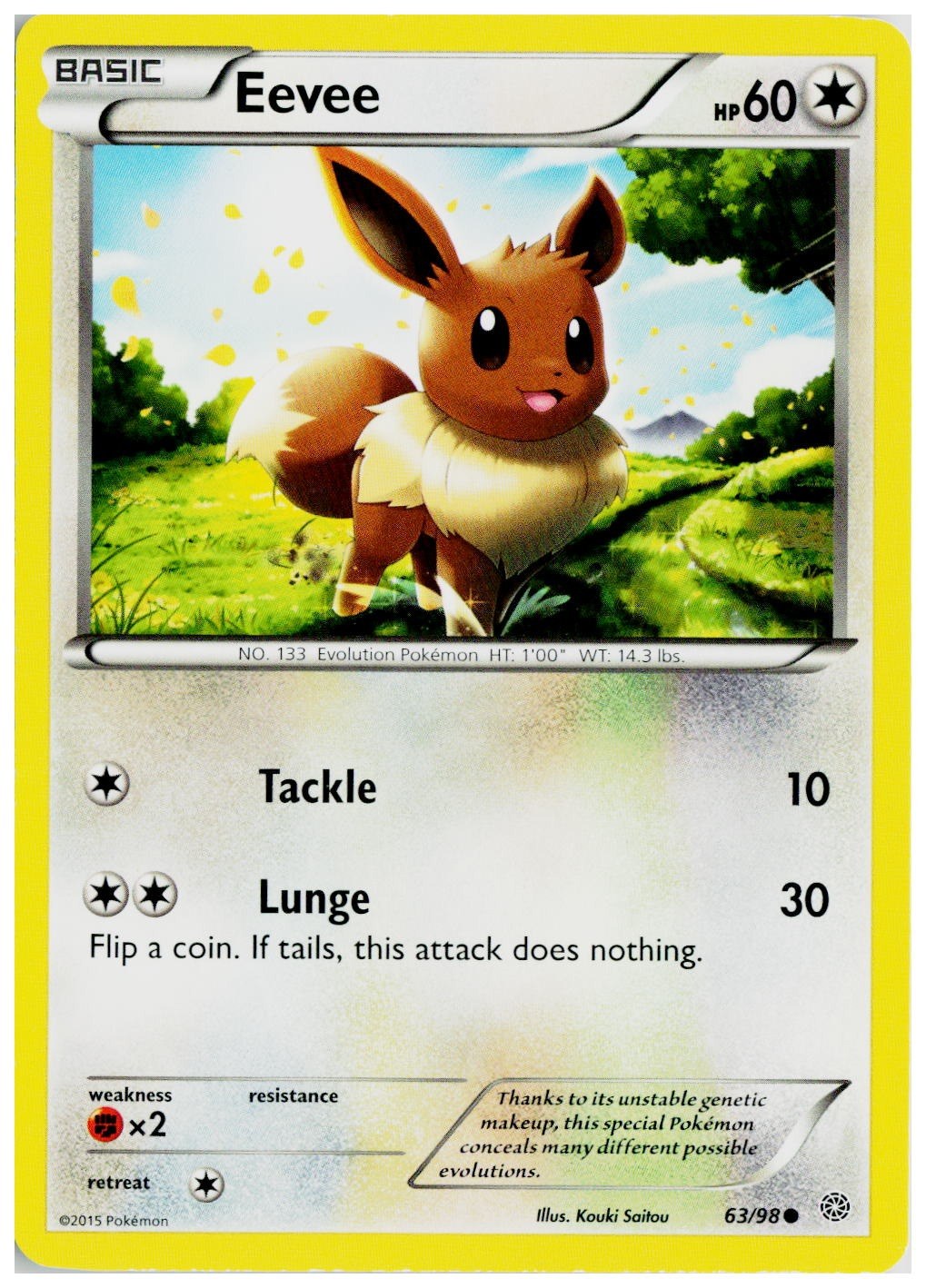 2015 Pokemon XY - Ancient Origins #63 Eevee