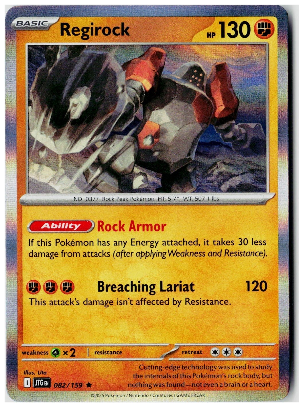2025 Pokemon SV09: Journey Together Regirock Holo #082 /159
