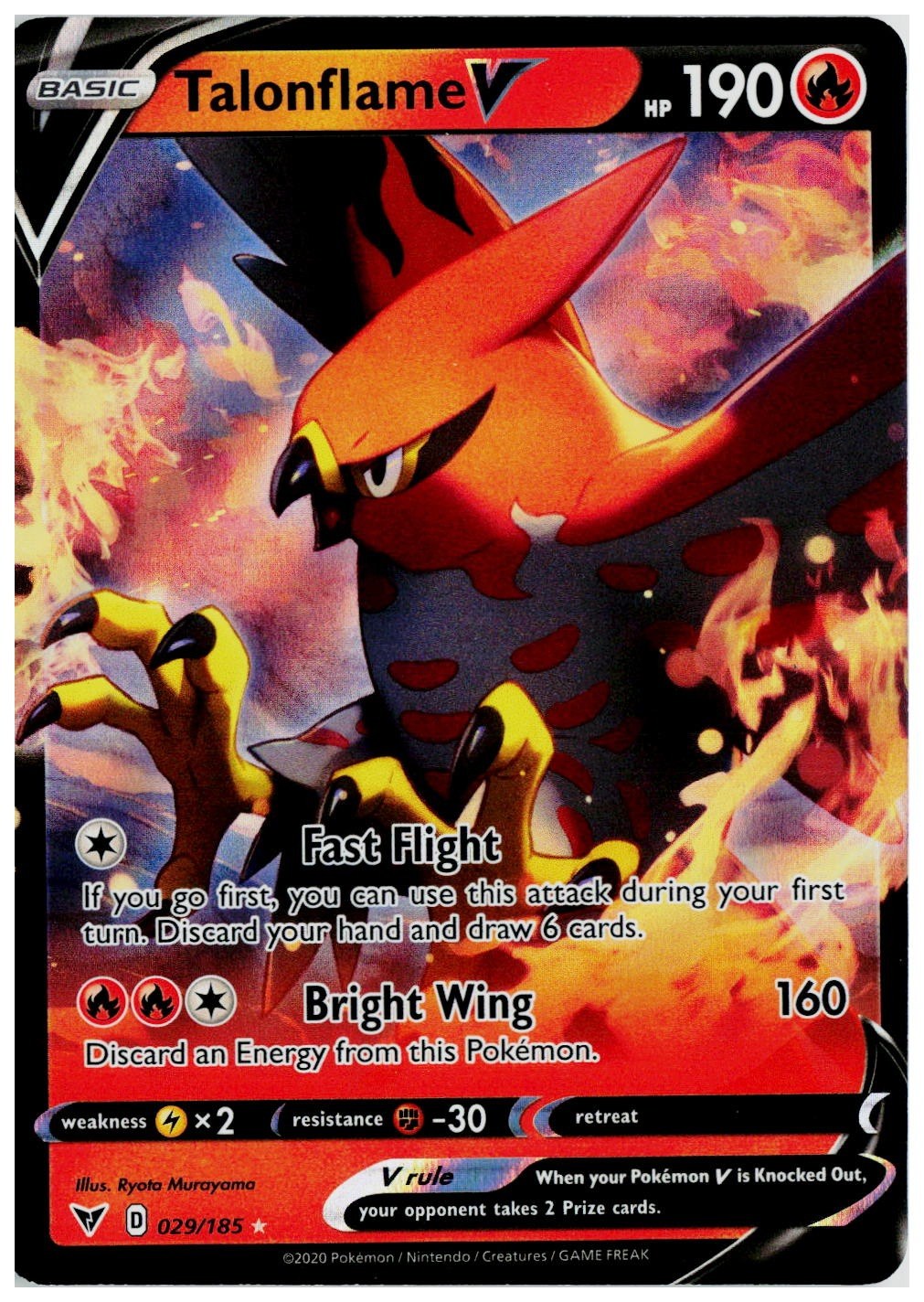 2020 Pokemon SWSH04: Vivid Voltage #029 Talonflame V