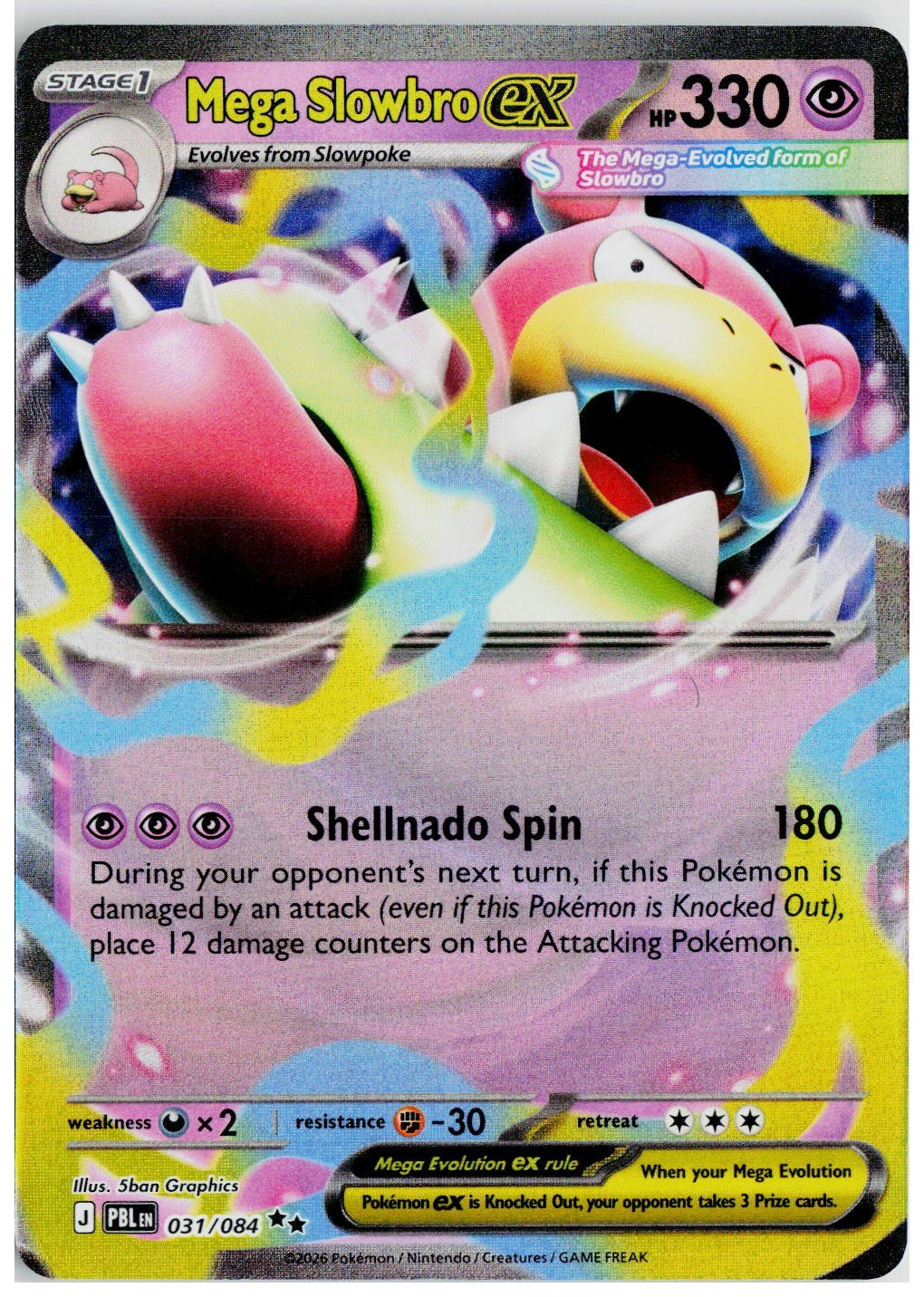 2026 Pokemon ME05: Pitch Black #031 Mega Slowbro ex