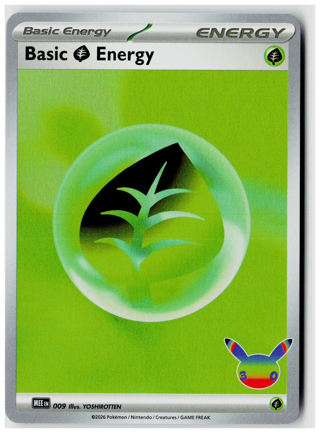 2026 Pokemon MEE: Mega Evolution Energies #009 Basic Grass Energy