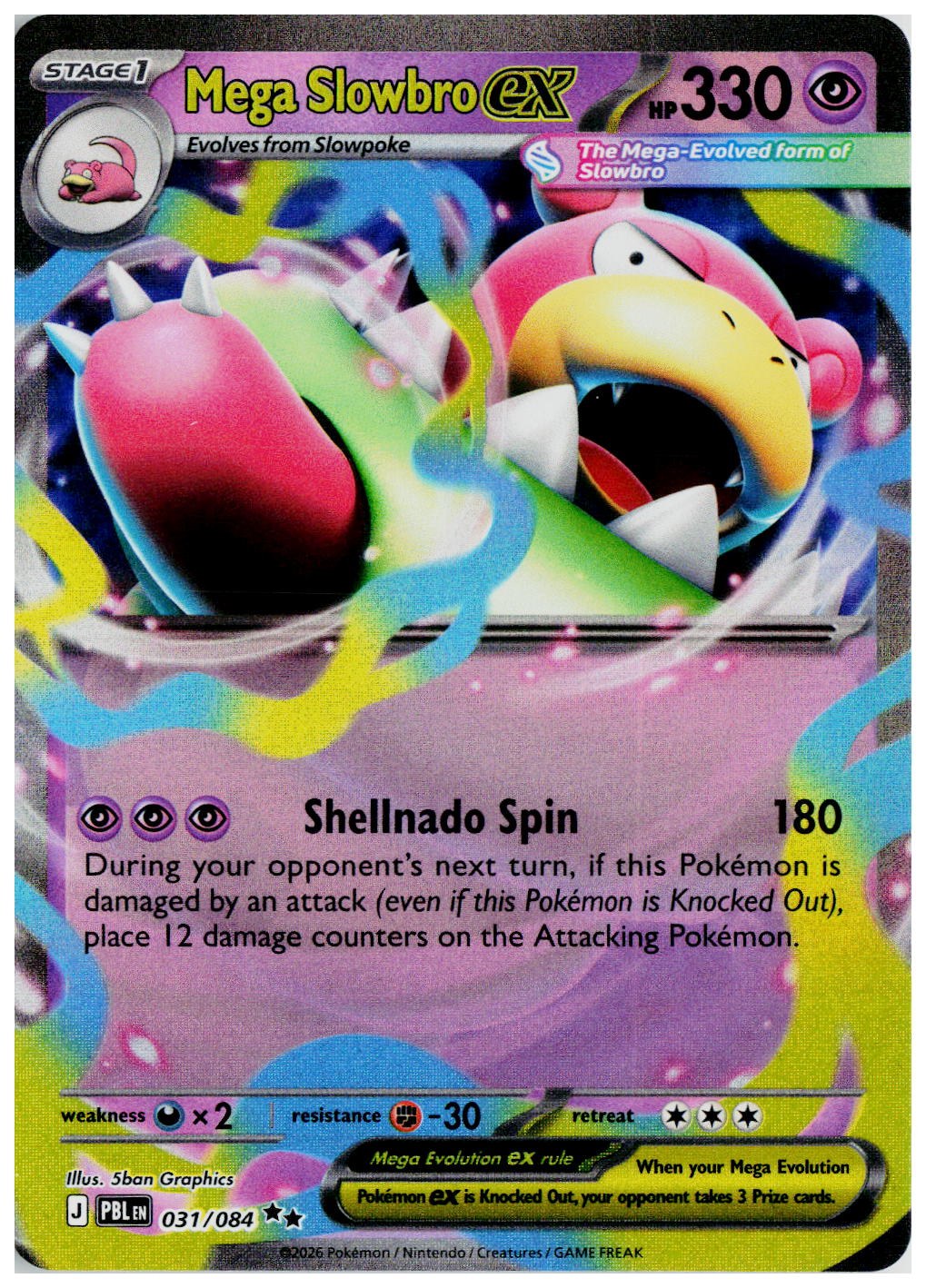 2026 Pokemon ME05: Pitch Black #031 Mega Slowbro ex