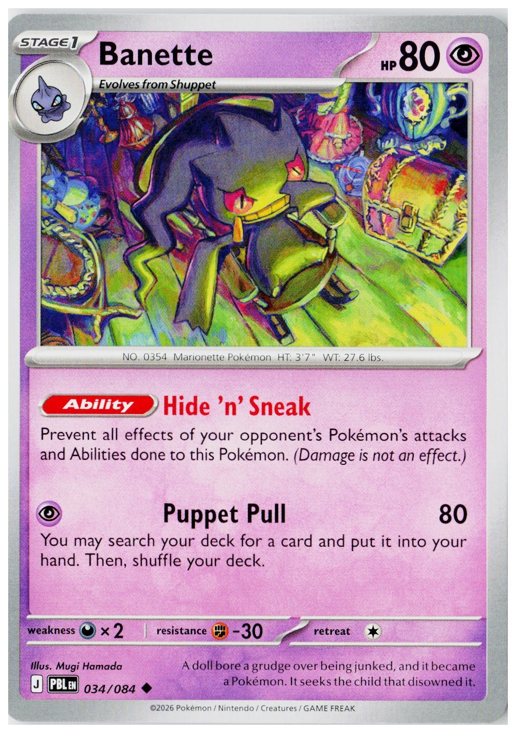 2026 Pokemon ME05: Pitch Black #034 Banette