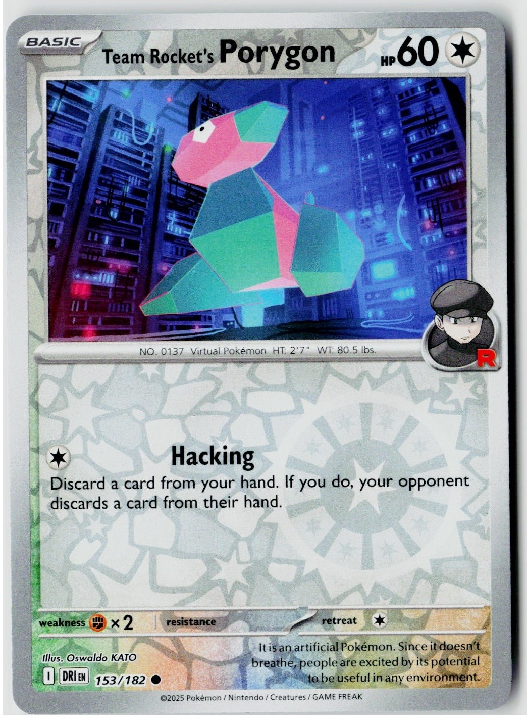 2025 Pokemon SV10: Destined Rivals Team Rocket's Porygon Reverse Holo #153 /182