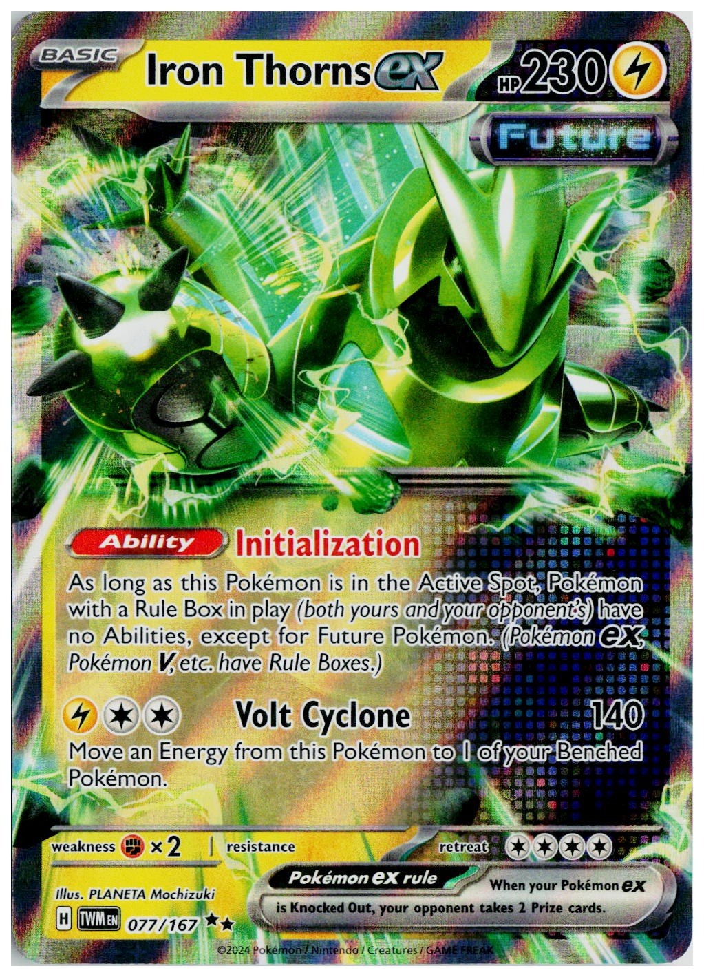 2024 Pokemon SV06: Twilight Masquerade #077 Iron Thorns ex