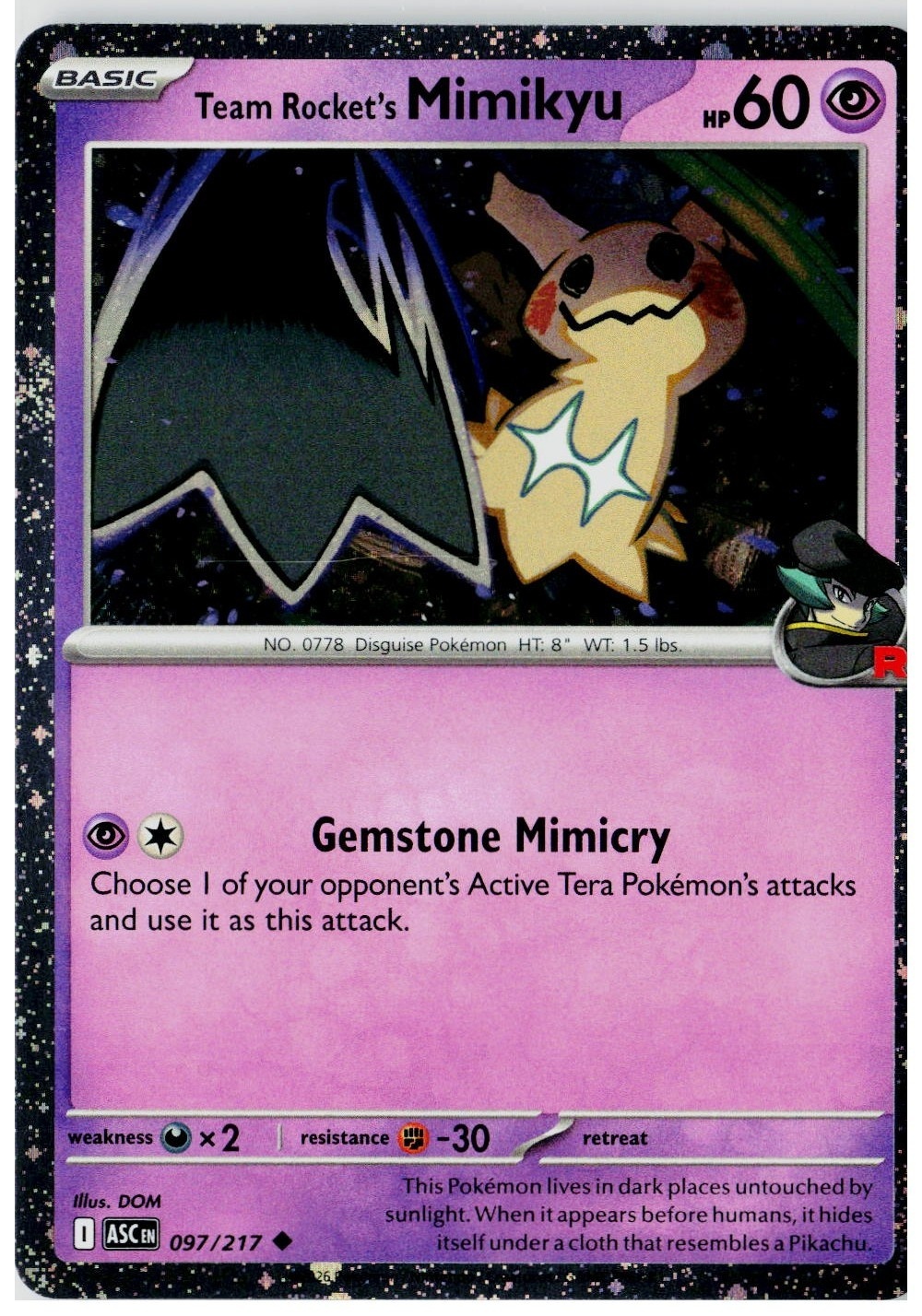 2026 Pokemon ME2.5: Ascended Heroes Team Rocket's Mimikyu Promo (Cosmos Holo) #097 /217