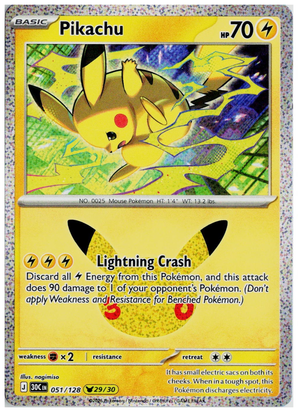 2026 Pokemon ME: 30th Celebration #051 Pikachu