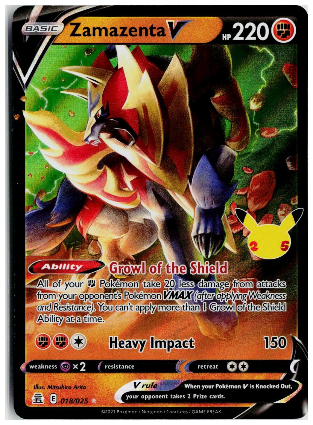 2021 Pokemon Celebrations #018 Zamazenta V