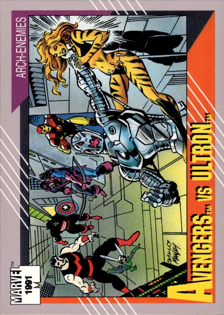 1991 Impel Marvel Universe II #114 Avengers vs. Ultron