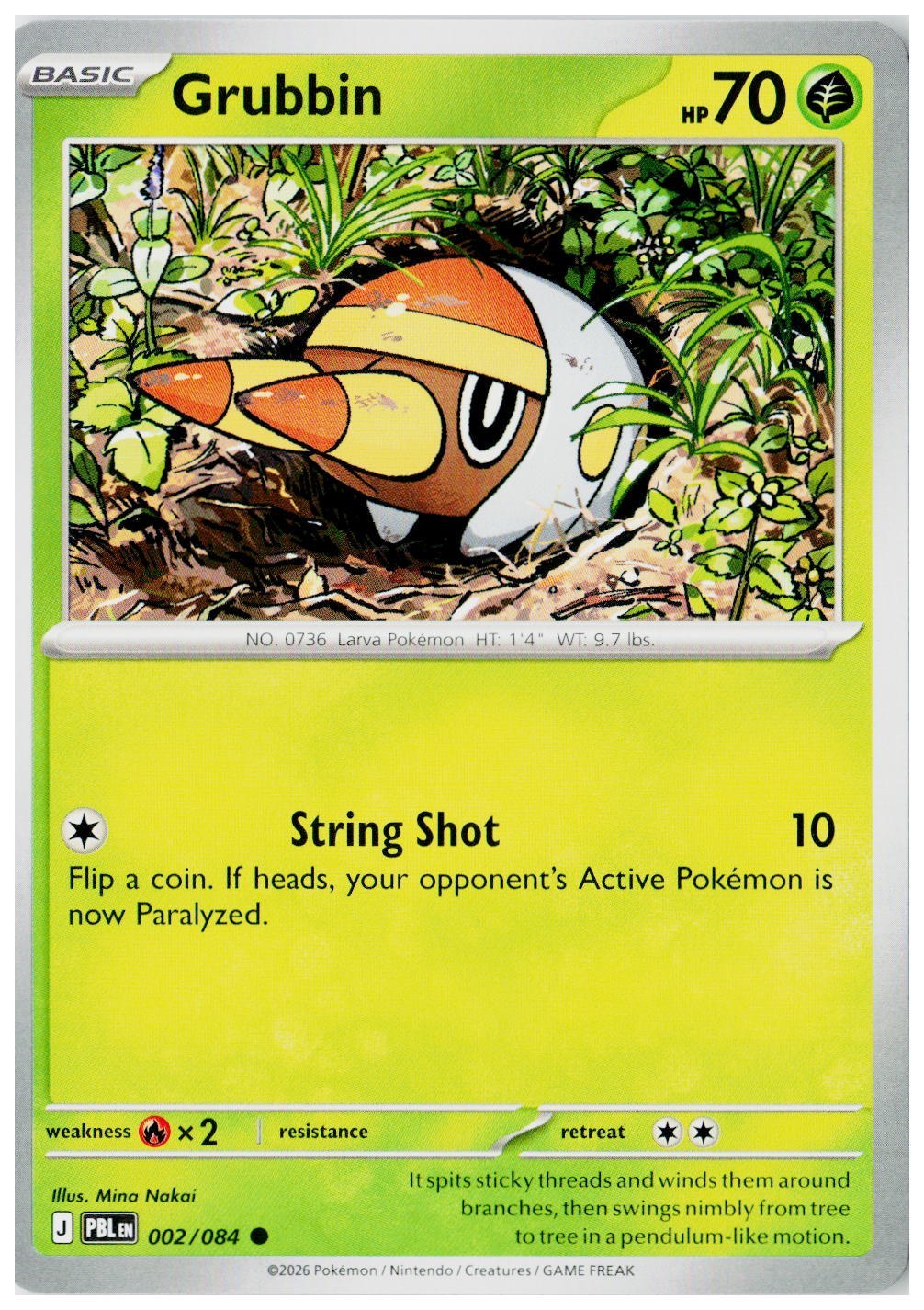 2026 Pokemon ME05: Pitch Black #002 Grubbin