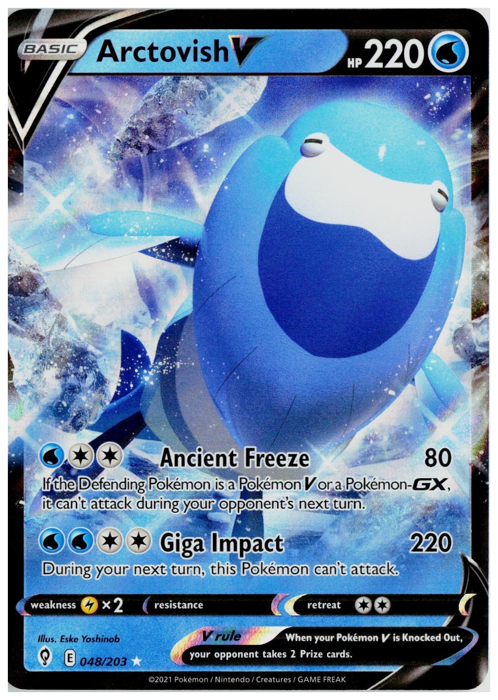 2021 Pokemon SWSH07: Evolving Skies #048 Arctovish V