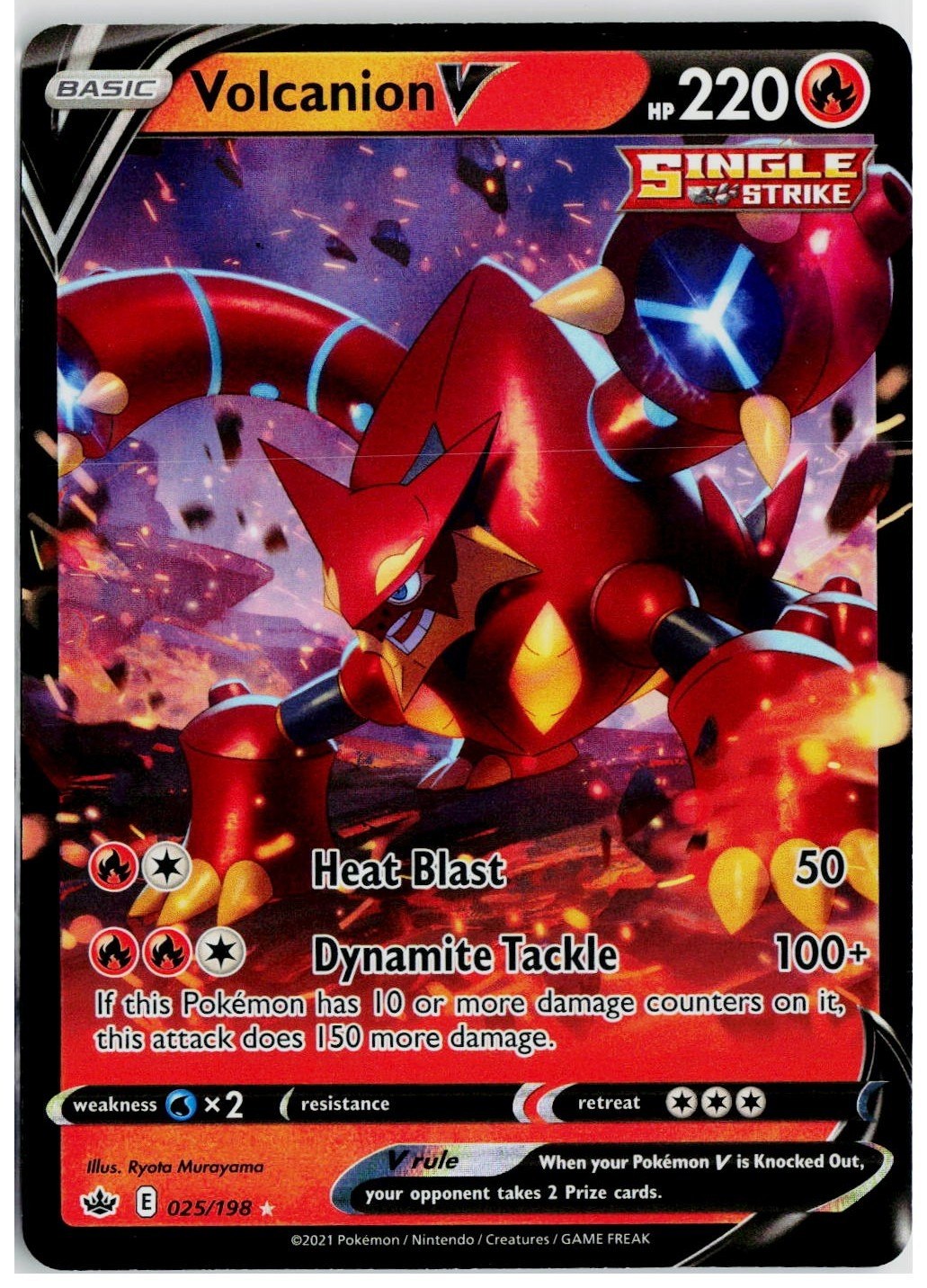 2021 Pokemon SWSH06: Chilling Reign #025 Volcanion V