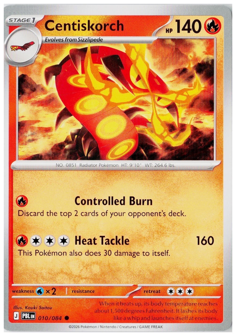 2026 Pokemon ME05: Pitch Black #010 Centiskorch