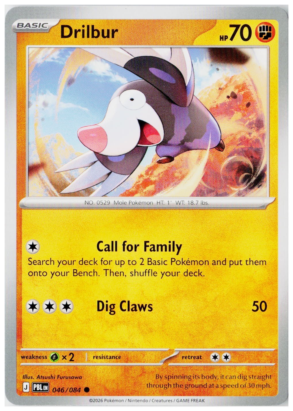 2026 Pokemon ME05: Pitch Black #046 Drilbur