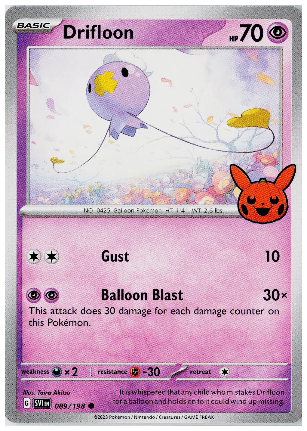 2023 Pokemon TTBB23: Trick or Trade BOOster Bundle #089 Drifloon