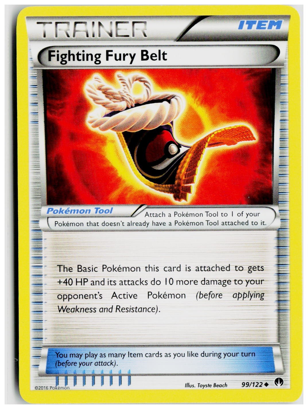 2016 Pokemon XY - BREAKpoint #99 Fighting Fury Belt