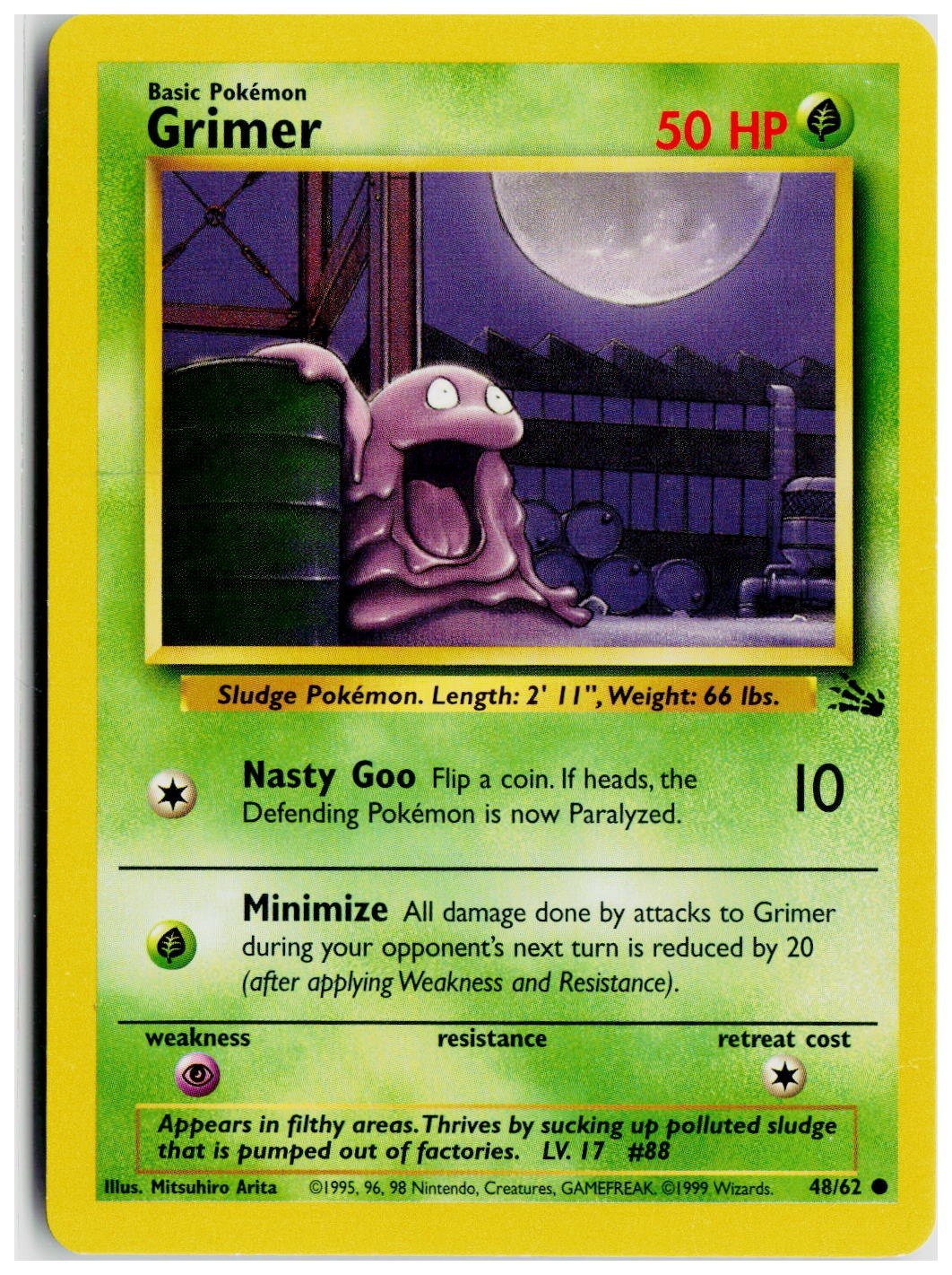 1999 Pokemon Fossil #48 Grimer
