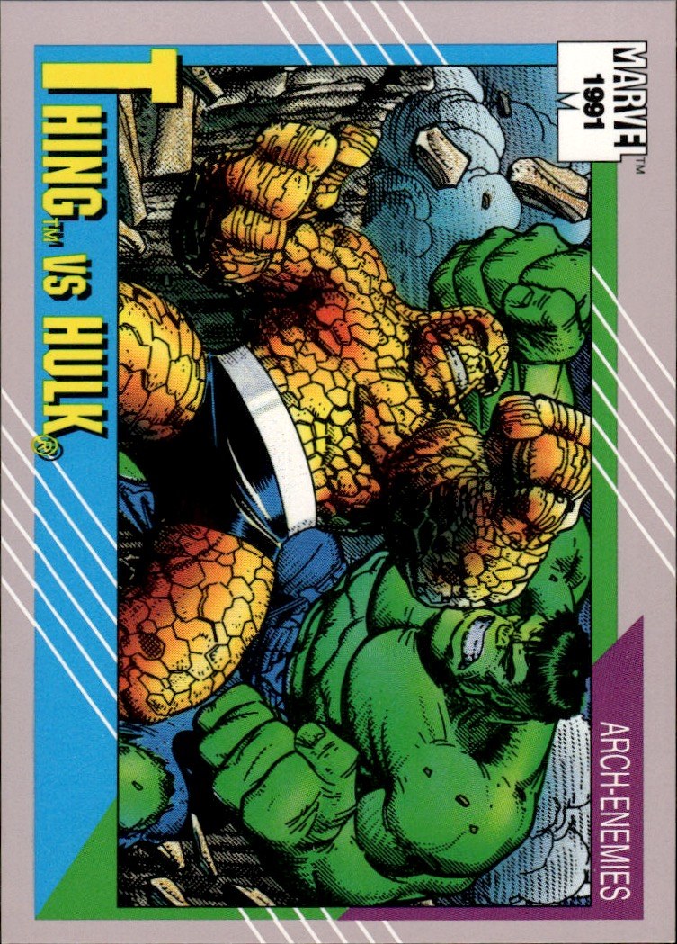 1991 Impel Marvel Universe II #103 Thing vs. Hulk