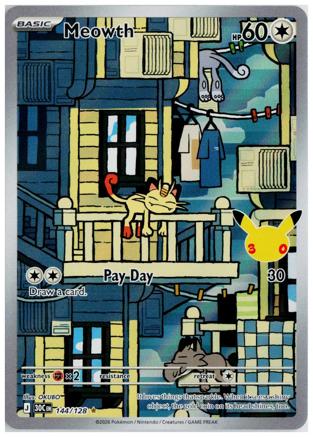 2026 Pokemon ME: 30th Celebration #144 Meowth