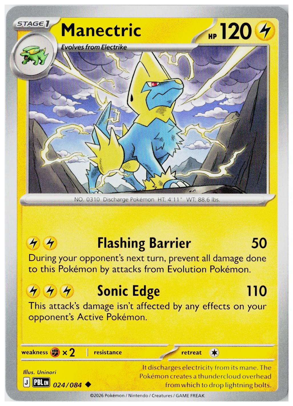 2026 Pokemon ME05: Pitch Black #024 Manectric