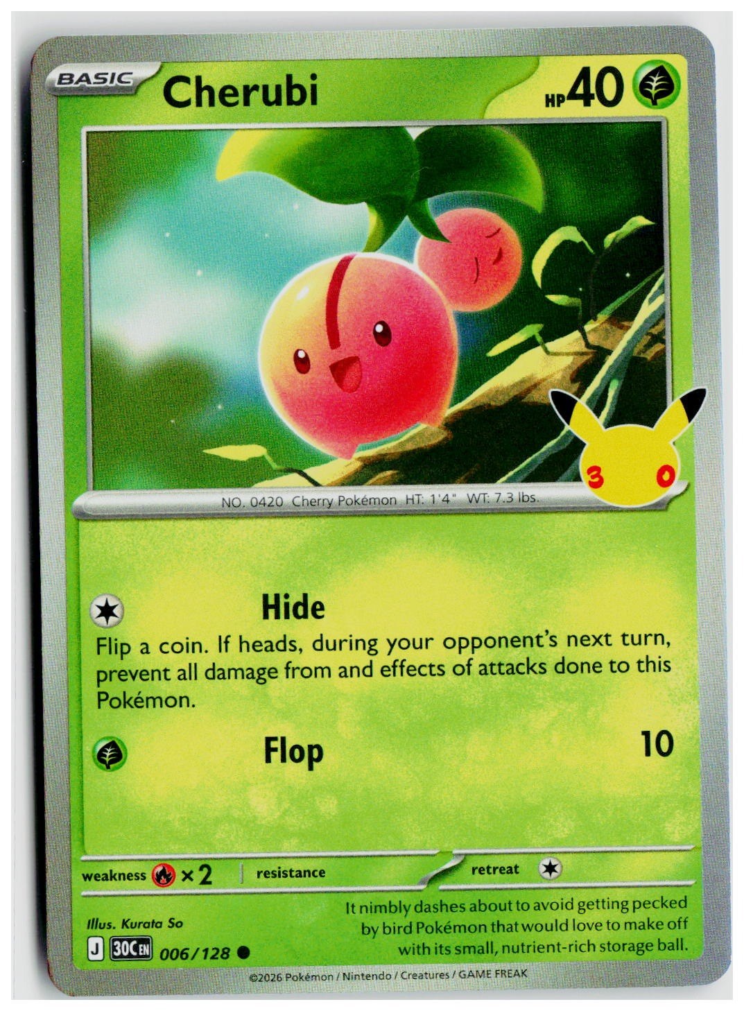 2026 Pokemon ME: 30th Celebration #006 Cherubi