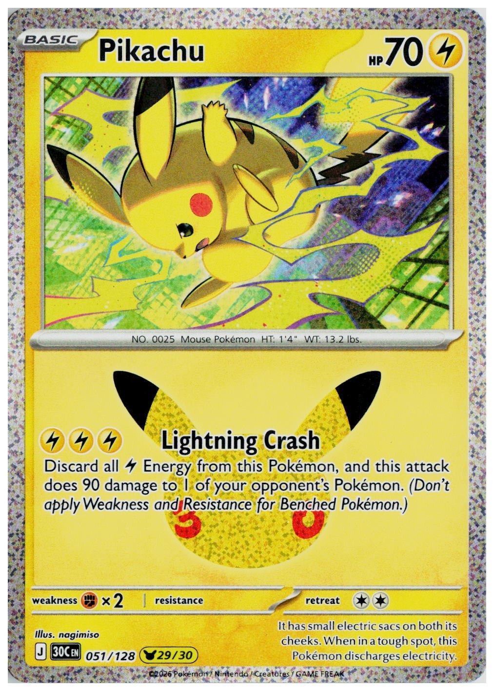 2026 Pokemon ME: 30th Celebration #051 Pikachu