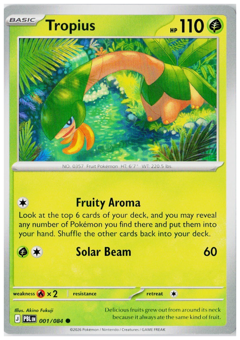 2026 Pokemon ME05: Pitch Black #001 Tropius