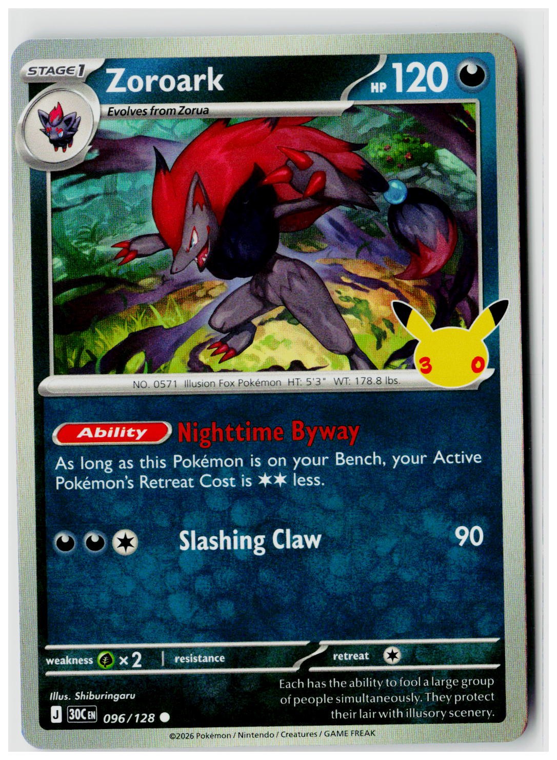 2026 Pokemon ME: 30th Celebration #096 Zoroark