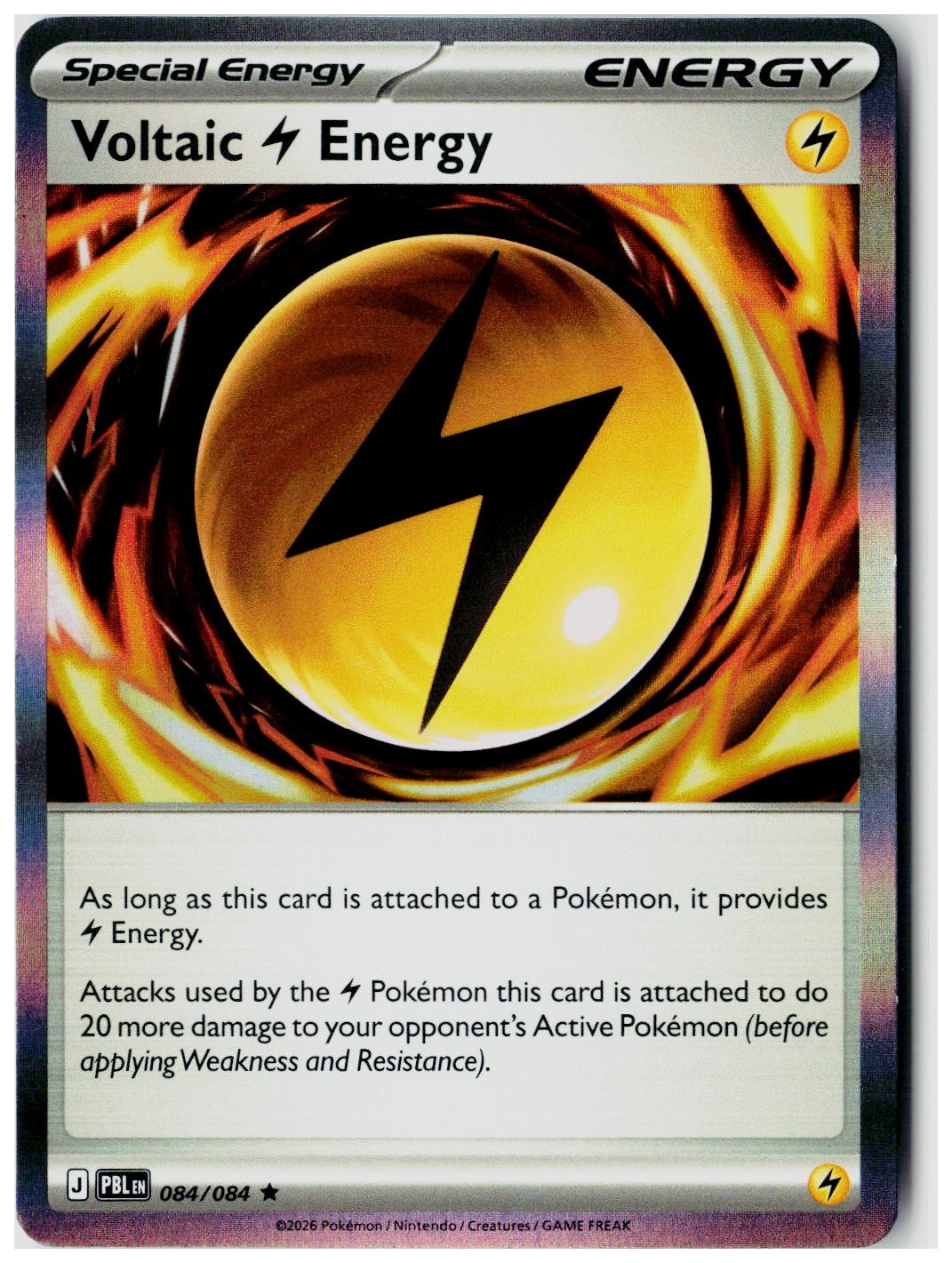 2026 Pokemon ME05: Pitch Black Special Voltaic Energy Holo #084 /84