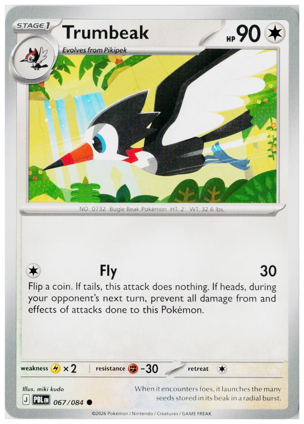 2026 Pokemon ME05: Pitch Black Trumbeak Holo #067 /84