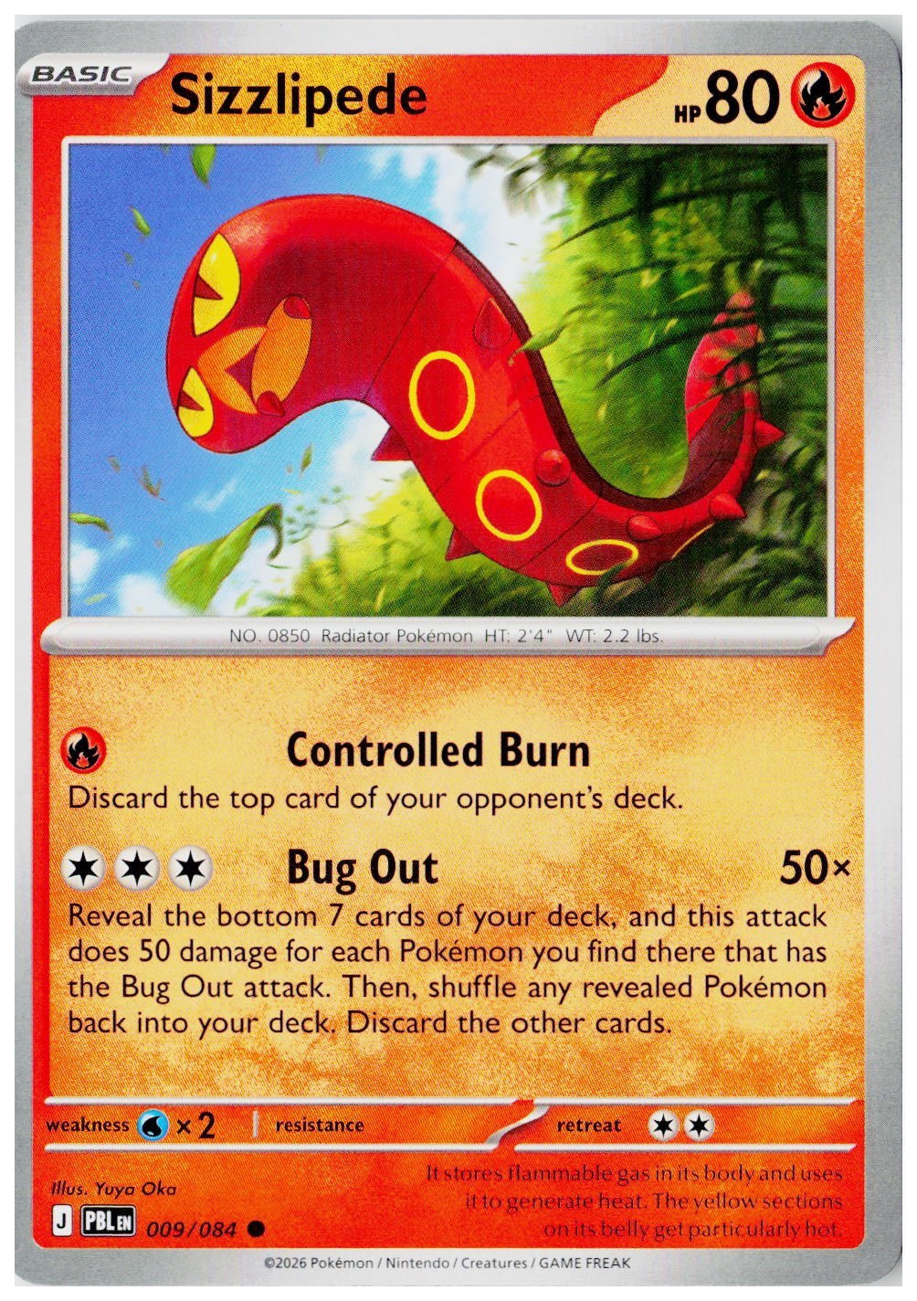 2026 Pokemon ME05: Pitch Black #009 Sizzlipede