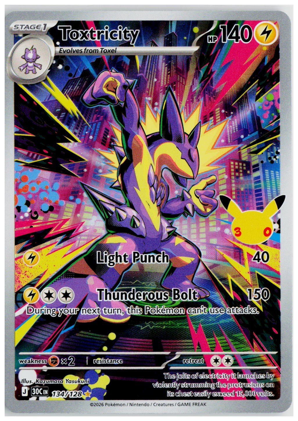Pokemon 2026 ME: 30th Celebration #134 Toxtricity