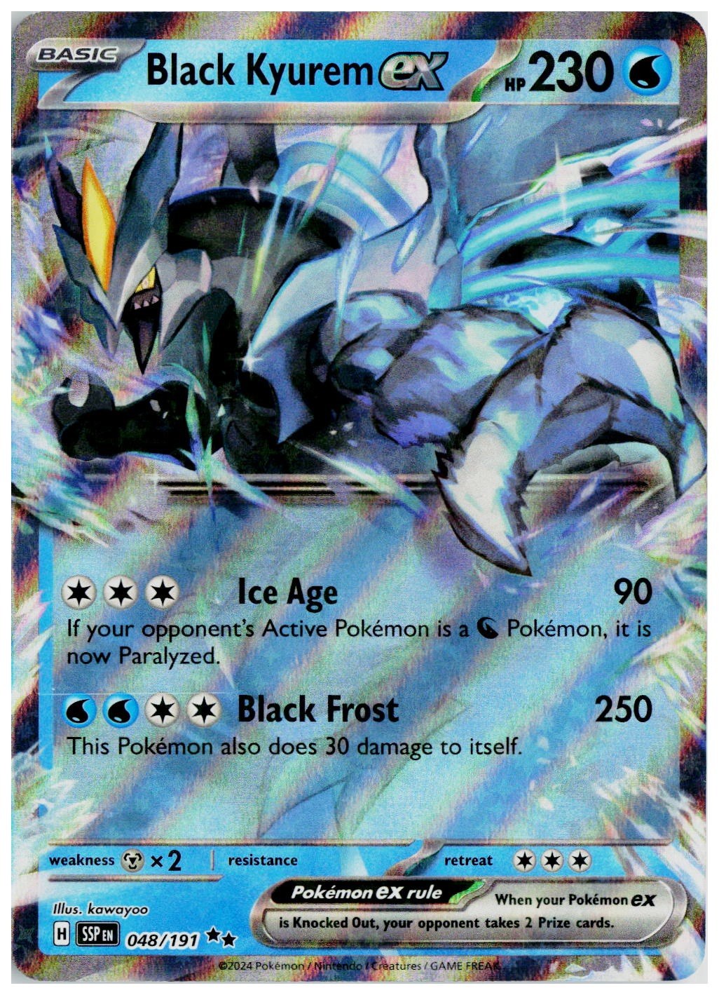 2024 Pokemon SV08: Surging Sparks #048 Black Kyurem ex