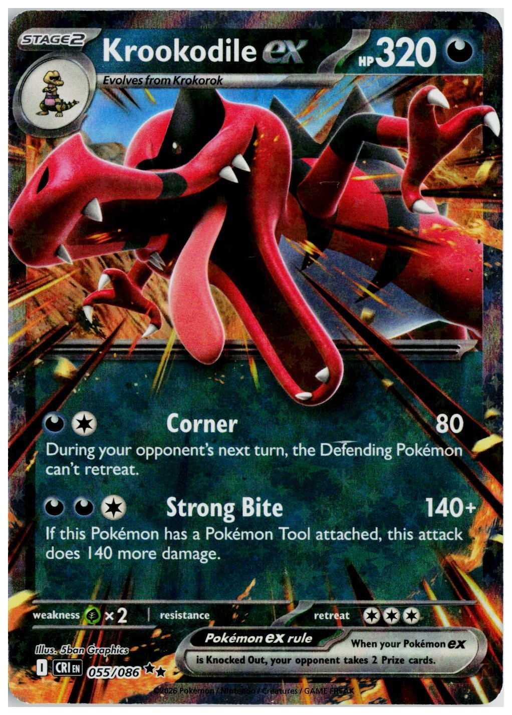 2026 Pokemon ME04: Chaos Rising #055 Krookodile ex