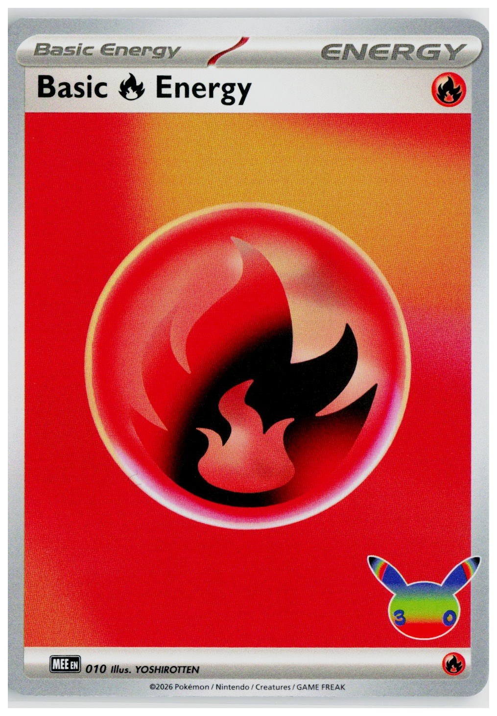 2026 Pokemon MEE: Mega Evolution Energies #010 Basic Fire Energy