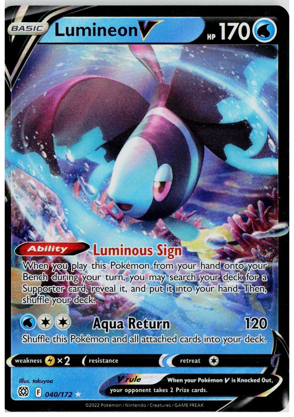 2022 Pokemon SWSH09: Brilliant Stars #040 Lumineon V