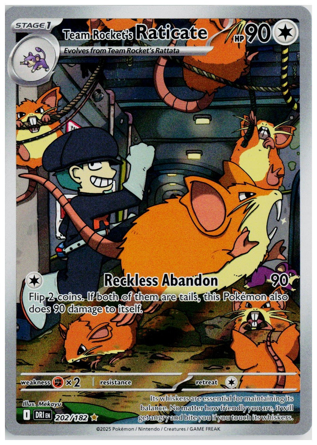 Pokemon 2025 SV10: Destined Rivals #202 Team Rocket's Raticate