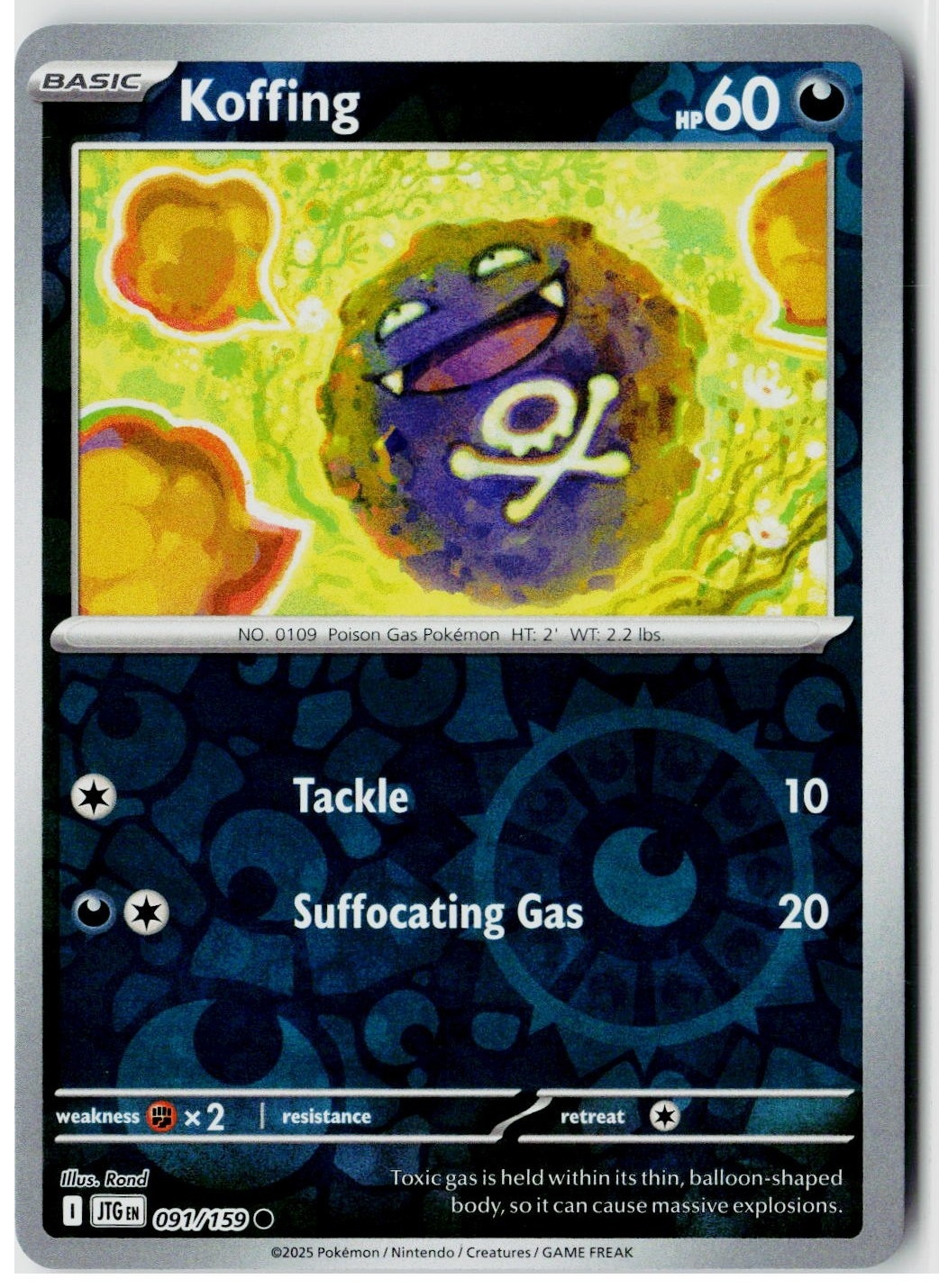 2025 Pokemon SV09: Journey Together Koffing Reverse Holo #091 /159