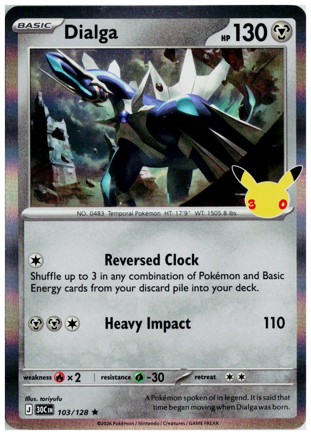2026 Pokemon ME: 30th Celebration #103 Dialga