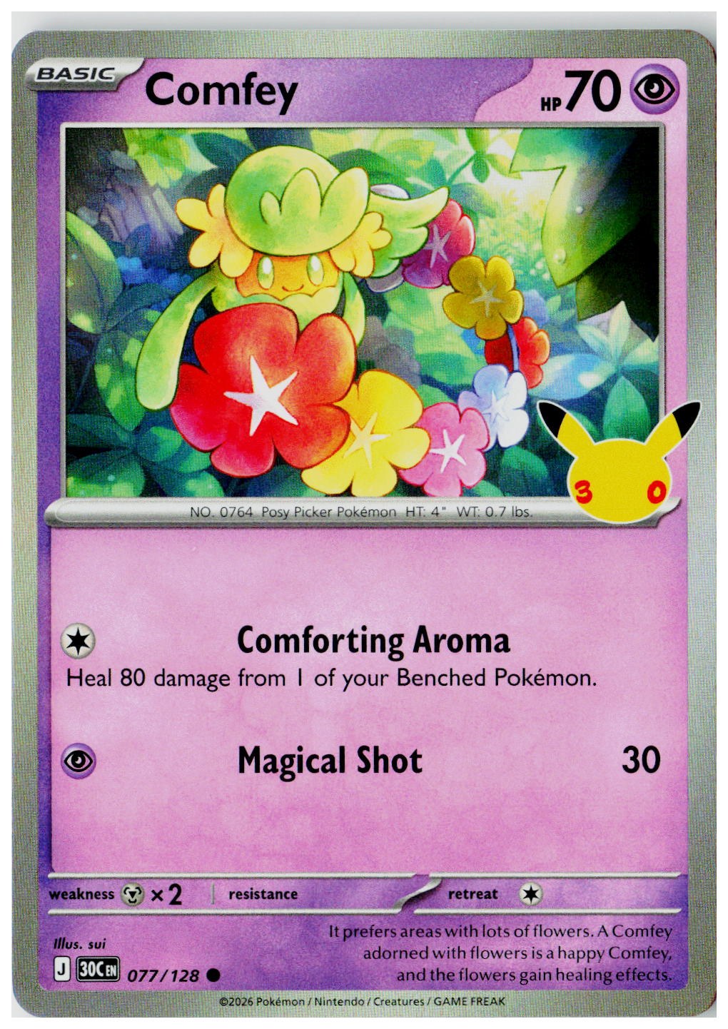 2026 Pokemon ME: 30th Celebration #077 Comfey